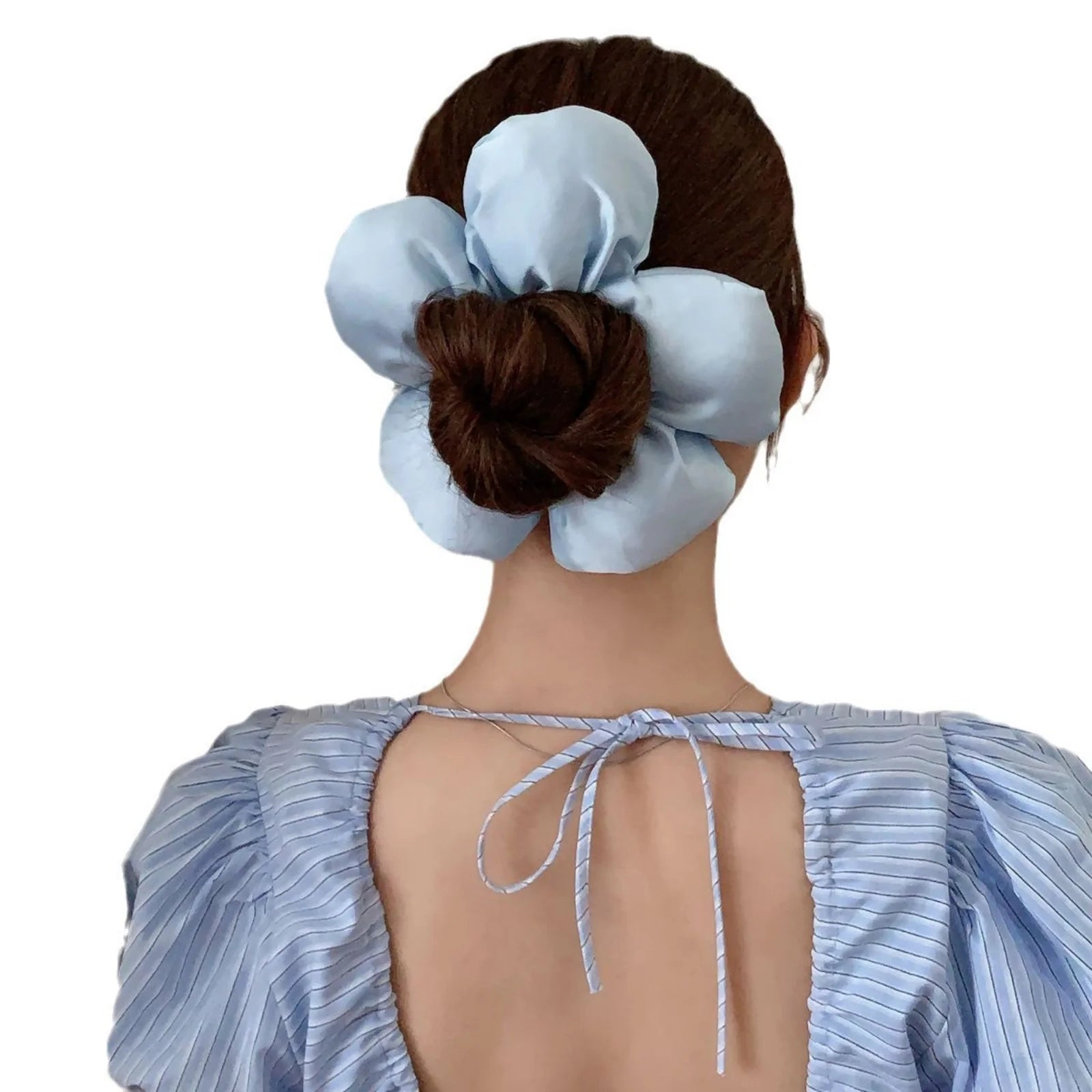 Chouchou Satin Grande Fleur Élégant pour Chignon Femme - Plusieurs Couleurs | MDN Store