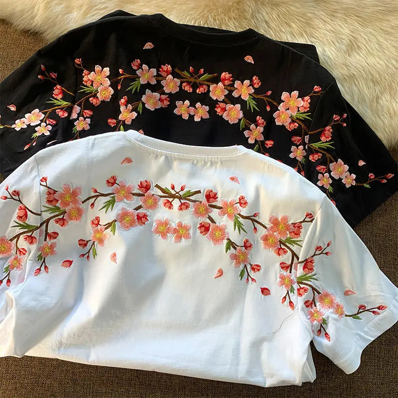 T-Chemise Broderie Cerisiers Femme | MDN Store