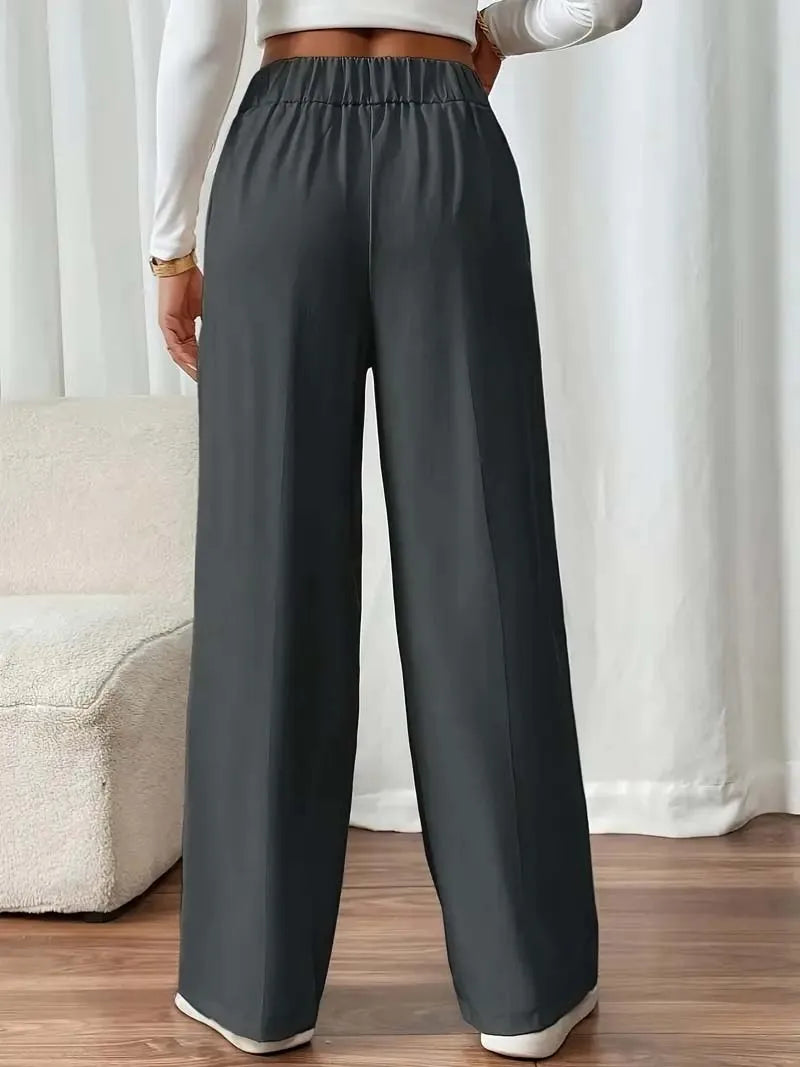 Pantalon Large Femme Fluide Minimaliste Kaki | MDN Store