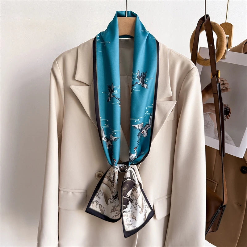 Foulard Soie Femme Long Étroit Fleurs | MDN Store
