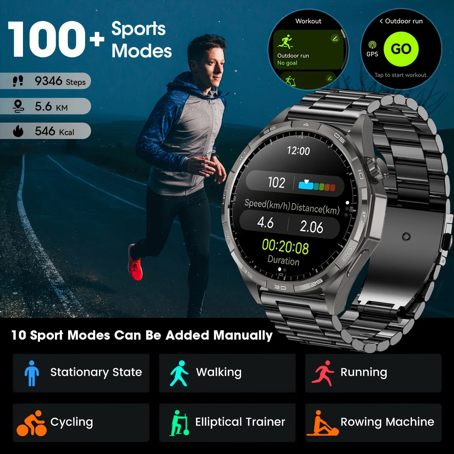 Montre Connectée GPS 1.5" NFC Boussole IP68 | MDN