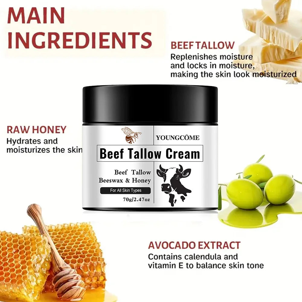Crème Visage Suif de Bœuf Miel Hydratation Éclaircissant Anti-Rougeurs | MDN Store