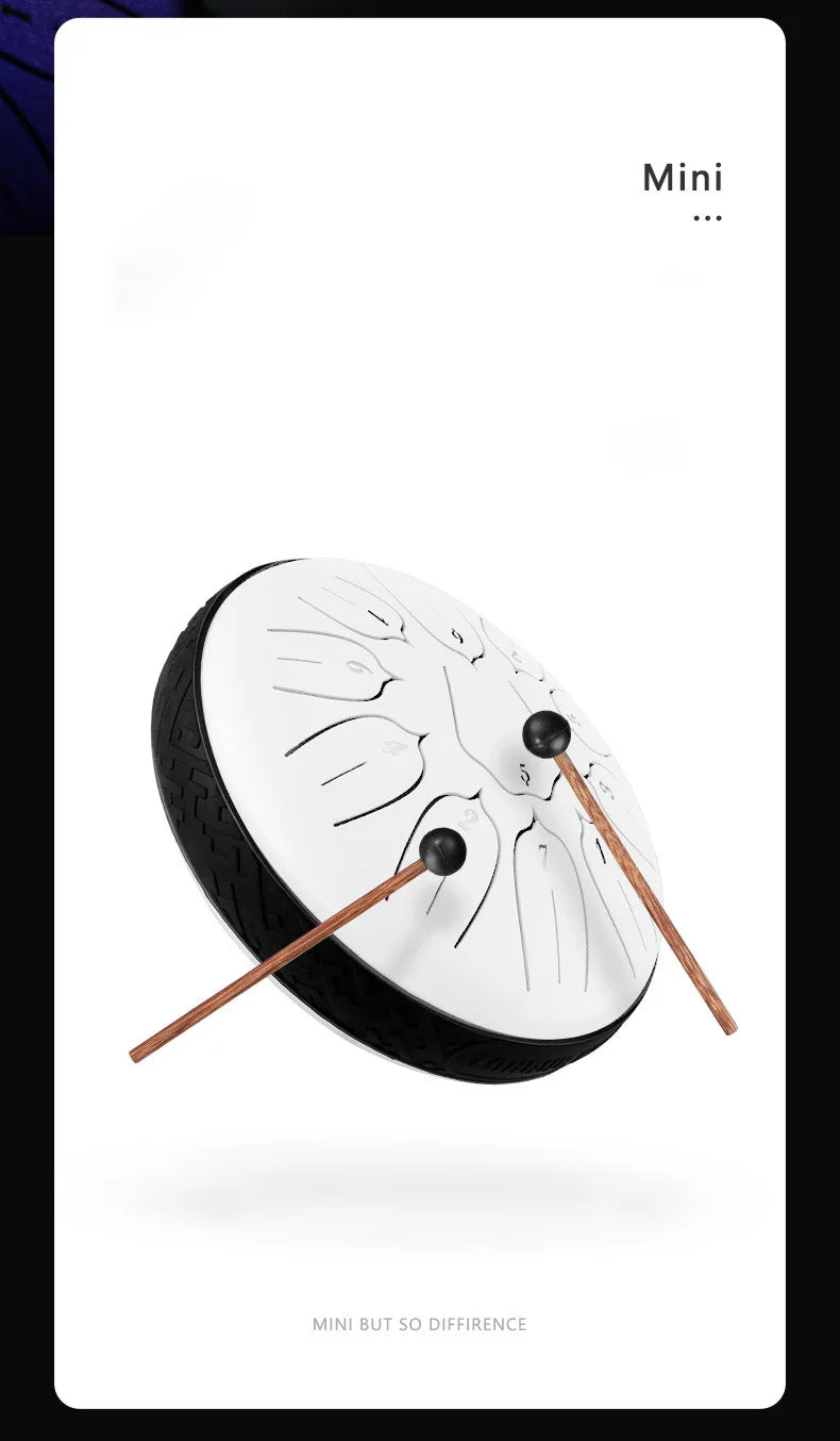 Tambour Langue Acier HLURU 6 Pouces 11 Notes - Instrument Méditation Yoga | MDN