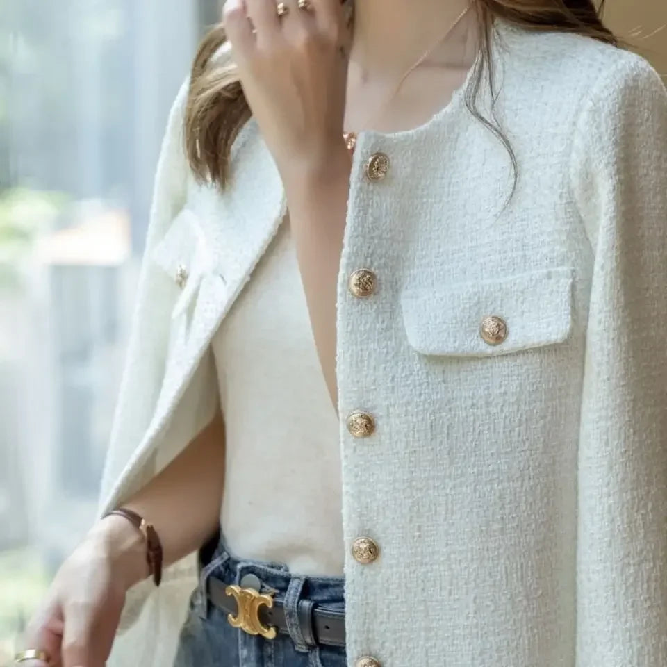 Veste Tweed Courte Boutons Dorés | MDN Store