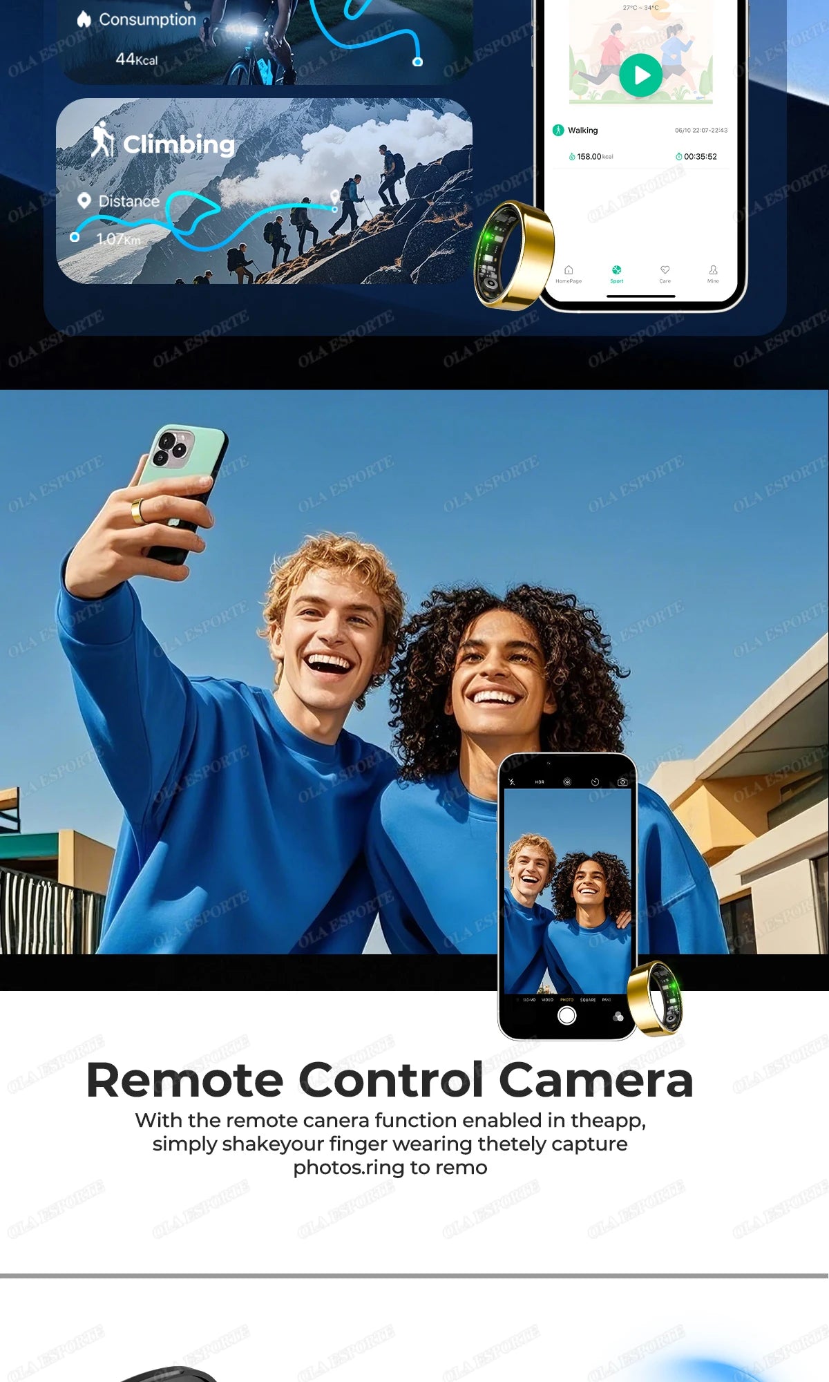 Bague Connectée Smart Ring Santé Étui Charge Étanche | MDN