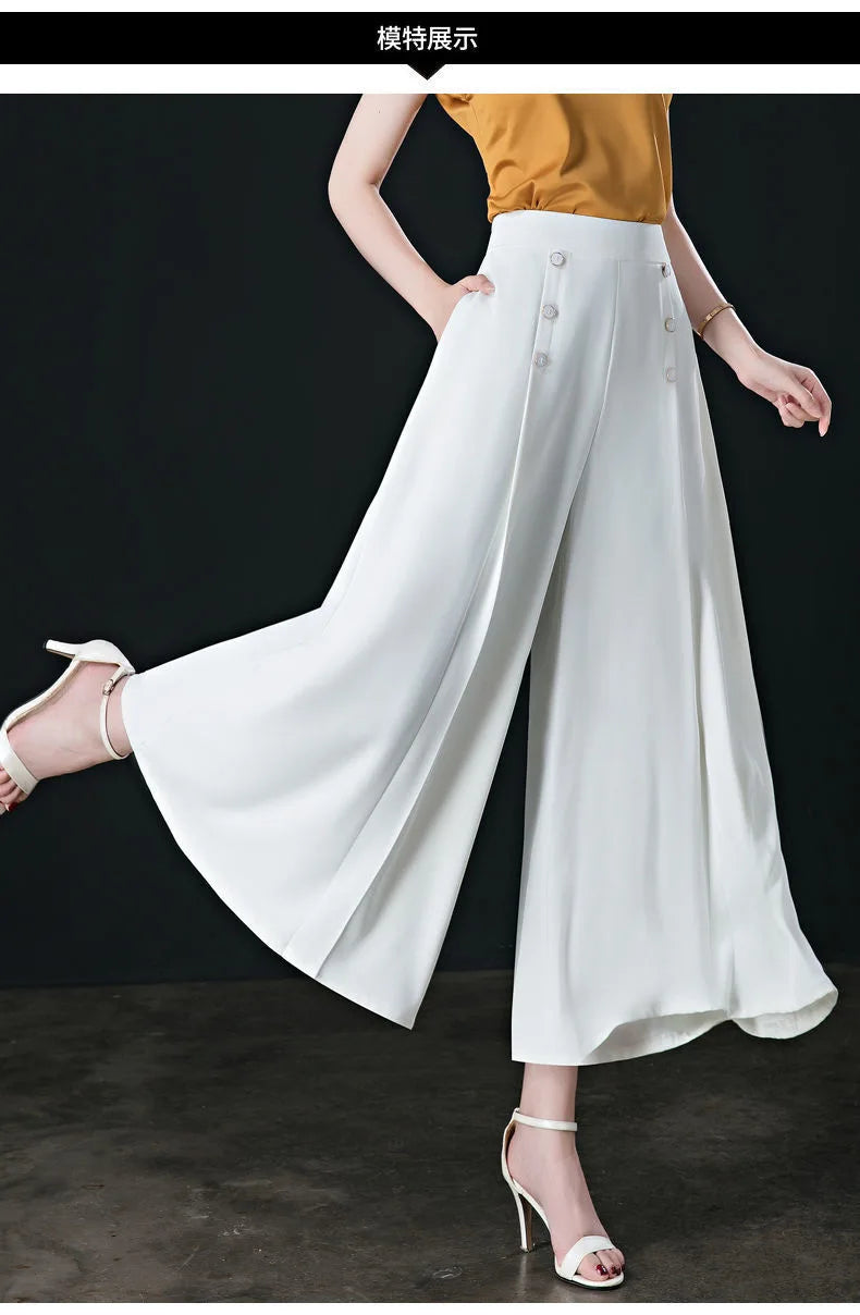 Pantalon Large Femme Vintage Café Taille Haute | MDN Store