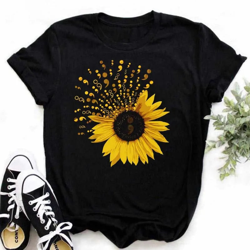 T-shirt Coton Tournesol Papillon Oversize | MDN