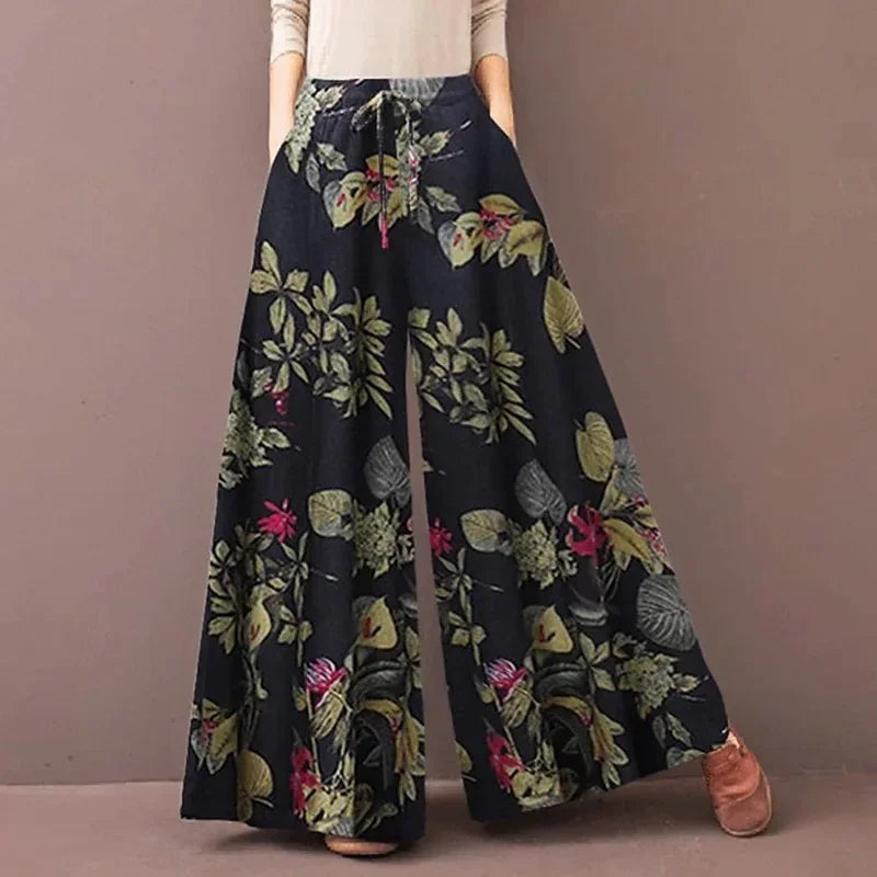 Pantalon Grande Femme Imprimé Floral Jaune | MDN Store