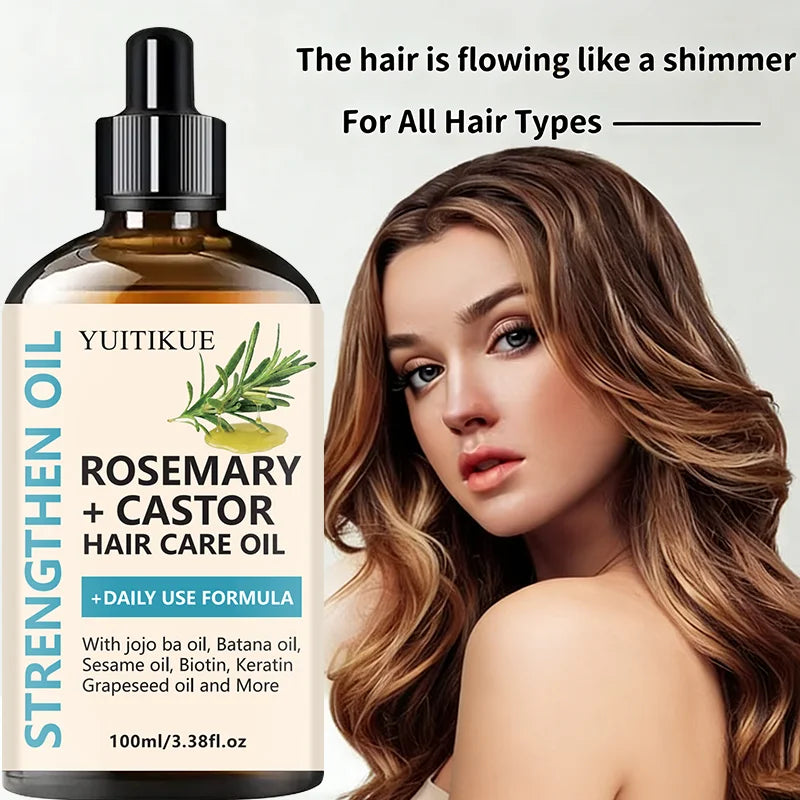 Huile Capillaire Romarin Ricin Jojoba Biotine Keratine Croissance Cheveux 100ml | MDN Store 25