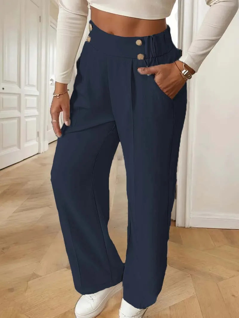 Pantalon Femme Large Taille Haute Fluide - Coupe Longue Minimaliste | MDN