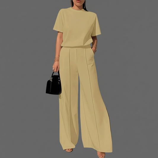 Ensemble Débardeur & Pantalon Large Minimaliste Kaki | MDN