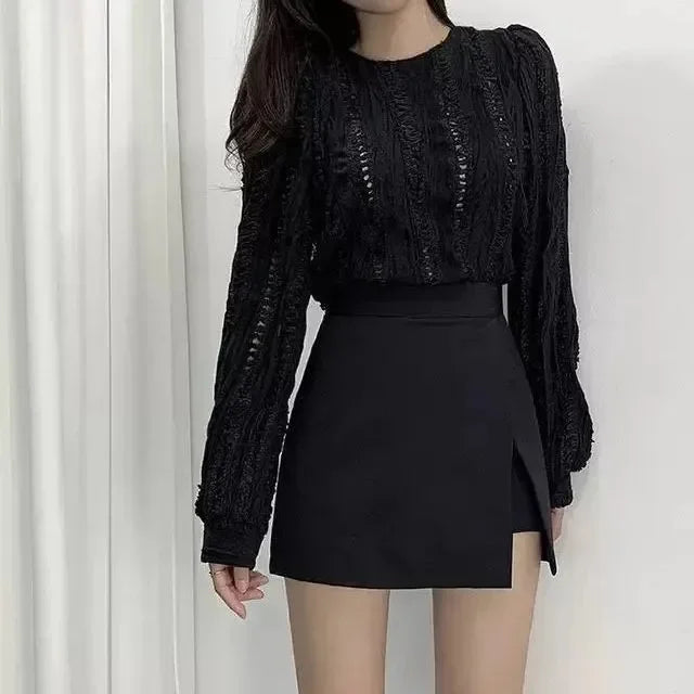 Jupe A-Line Taille Haute Fente Latérale | MDN Store