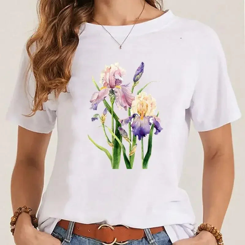 T-shirt Fleurs Printemps Style 90s Femme | MDN