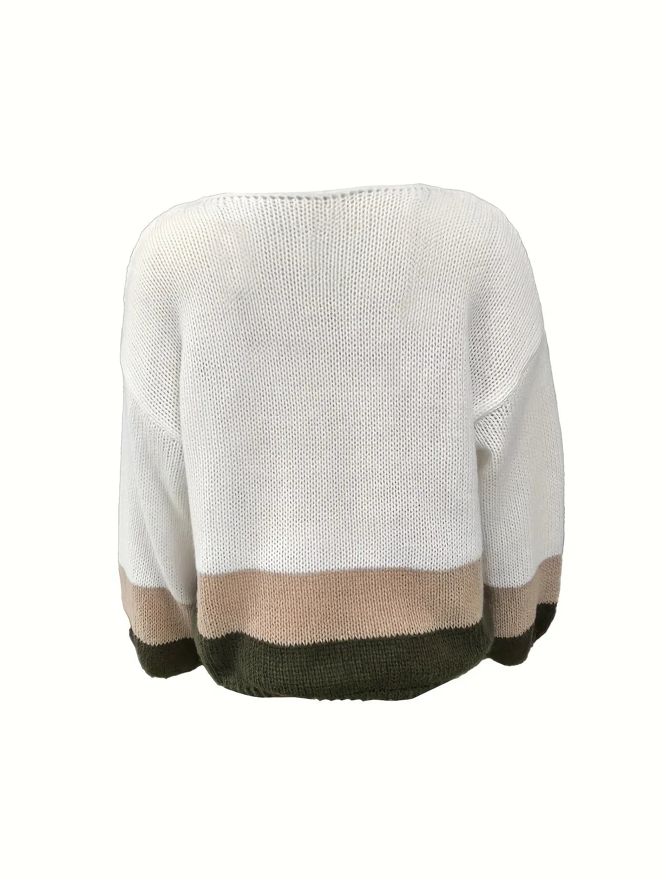 Pull Femme Col Rond Bicolore Ample Color Block Tricot Doux S-XL | MDN Store