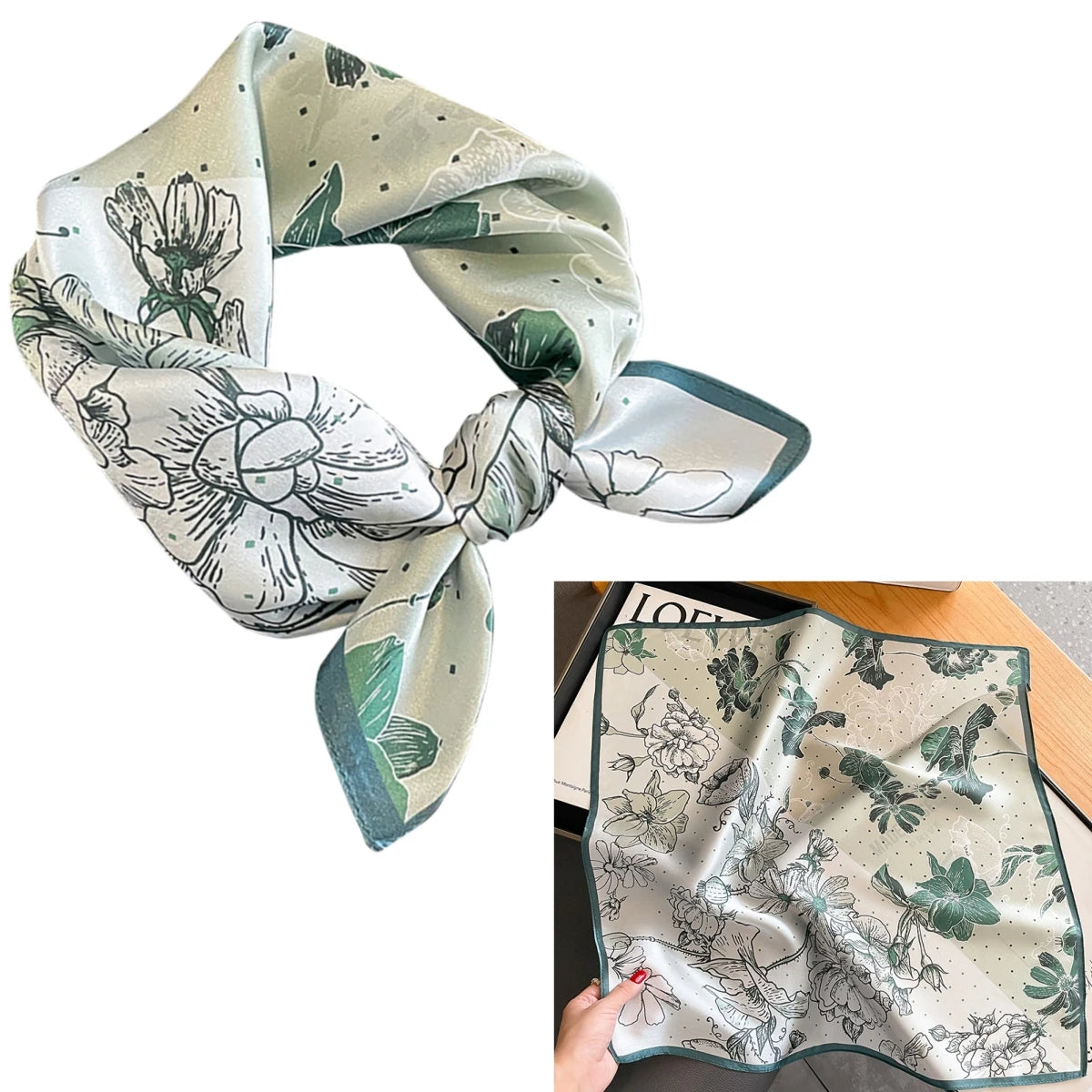 Foulard Carré Soie Mûrier 100% Floral 53cm Femme | MDN Store