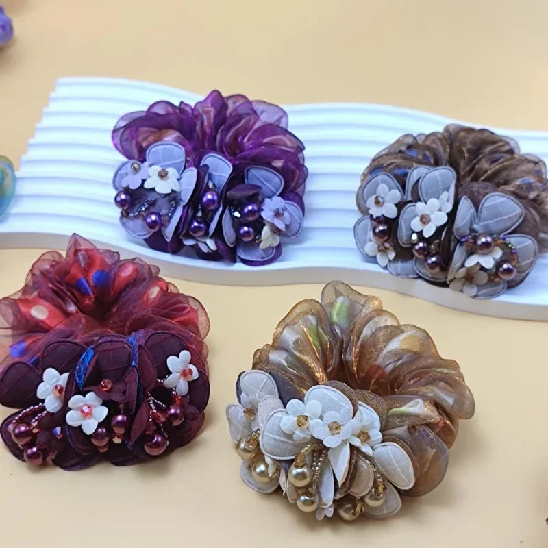 Chouchou 3 Fleurs Perle Élastique | MDN Store