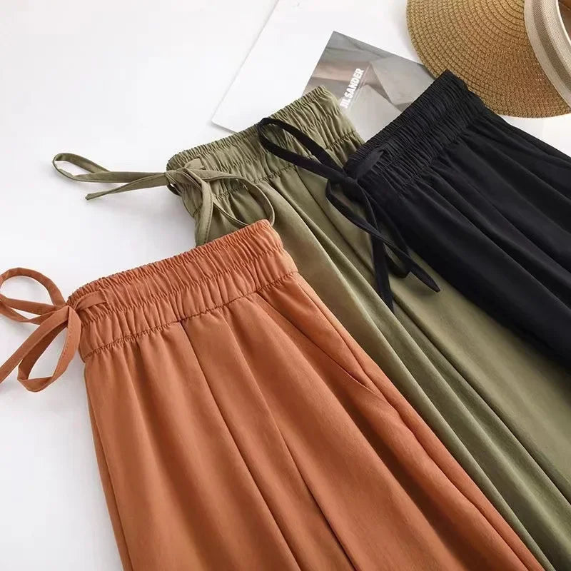 Jupe-Culotte Large Soie Glacée Femme | MDN Store