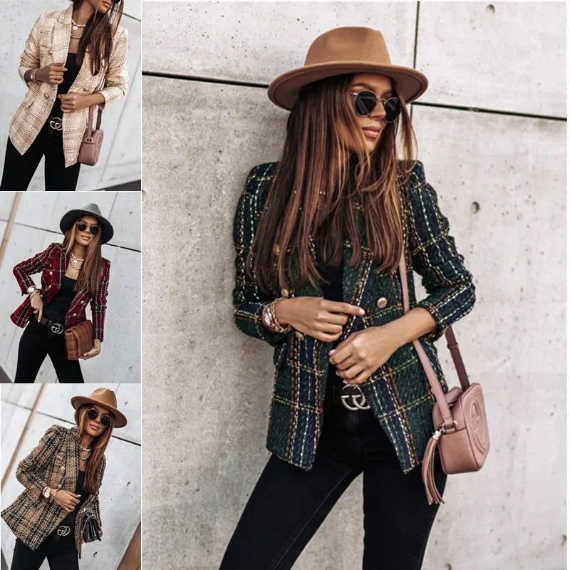 Veste Blazer Femme Imprimée Double Bouton | MDN