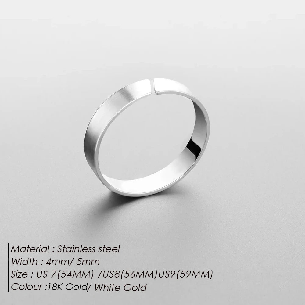 Bague Simple Acier Inoxydable Unisexe Minimaliste Personnalisée | MDN Store