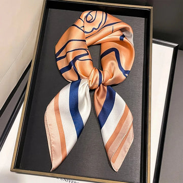 Foulard Carré Soie Floral Rose Femme 70cm | MDN Store