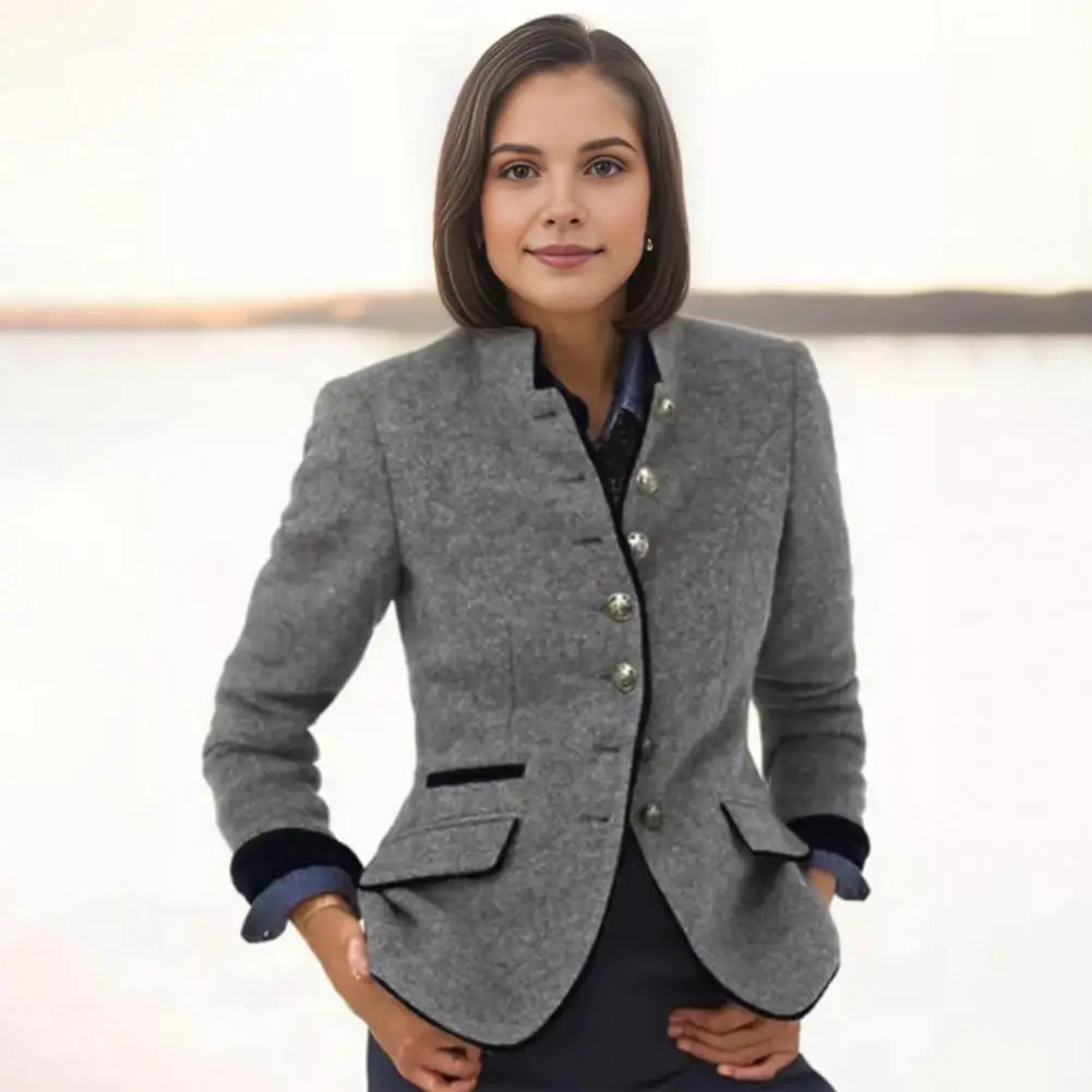 Manteau Laine Bicolore Col Montant | MDN