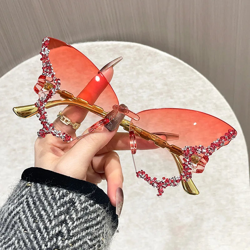 Lunettes Soleil Papillon Sans Monture Cat Eye Femme Homme | MDN Store