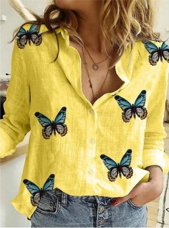 blouse-femme-vintage-coton-lin-manches-longues - MDN Store 25