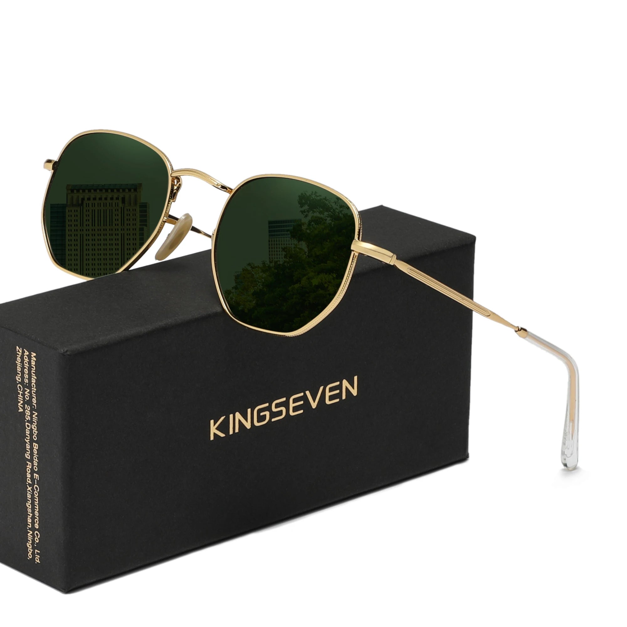 KINGSEVEN Lunettes de Soleil Rondes Polarisées UV400 Femme Miroir Alliage | MDN Store 25