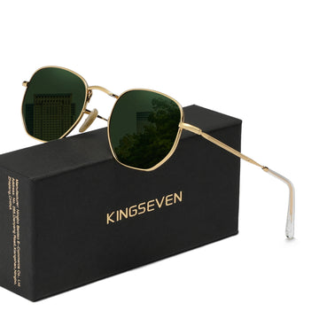 KINGSEVEN Lunettes de Soleil Rondes Polarisées UV400 Femme Miroir Alliage | MDN Store 25
