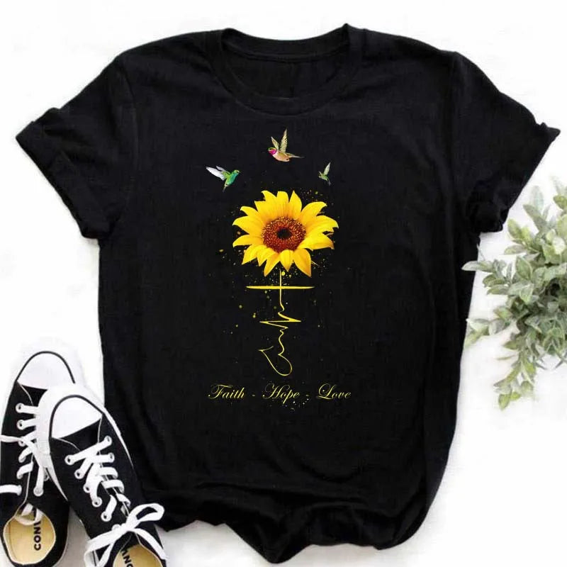 T-shirt Coton Tournesol Papillon Oversize | MDN