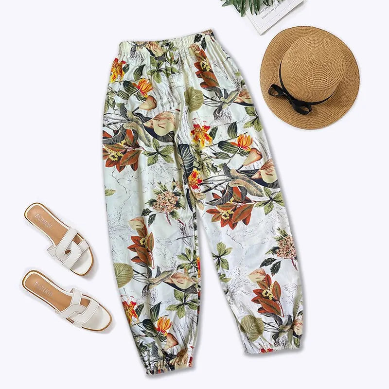 Pantalon Femme Décontracté Ample Sarouel Plage Taille Elastique | MDN Store