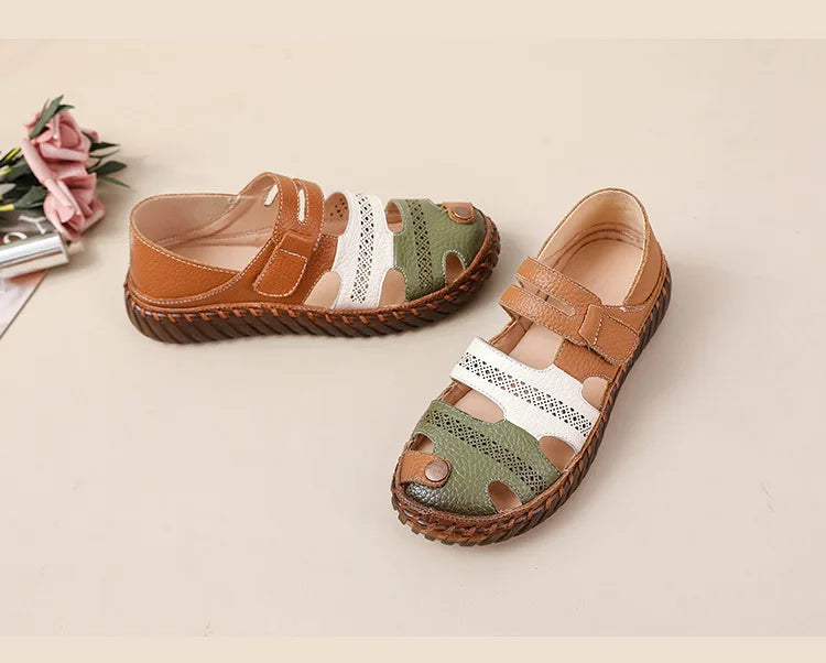 Sandales Cuir Plates Bout Fermé Lorilury | MDN Store