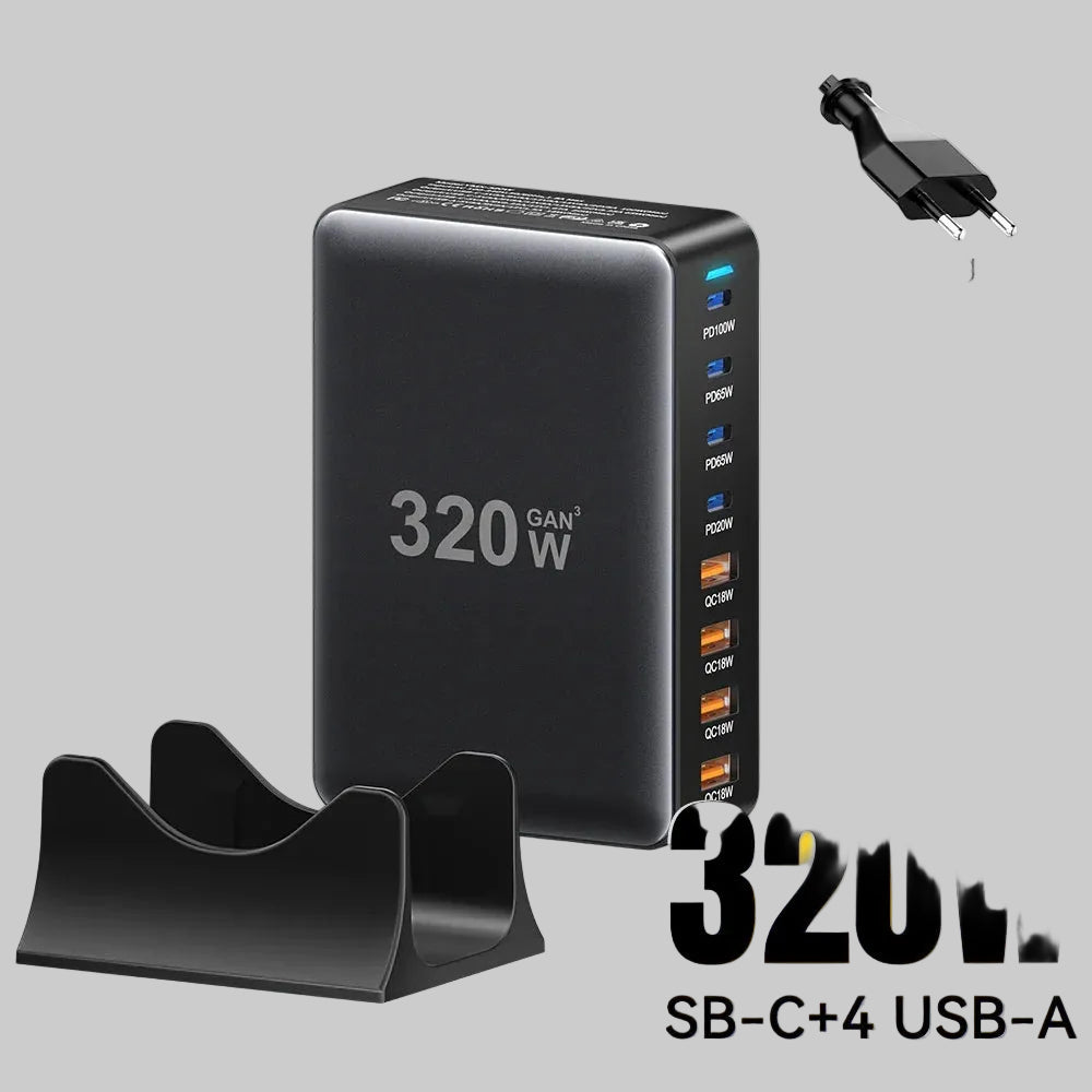 Chargeur GaN 320W 8 Ports USB-C PD 100W | MDN Store