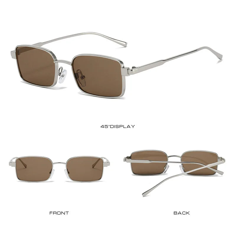 Lunettes Soleil Rectangle Y2K Alliage | MDN