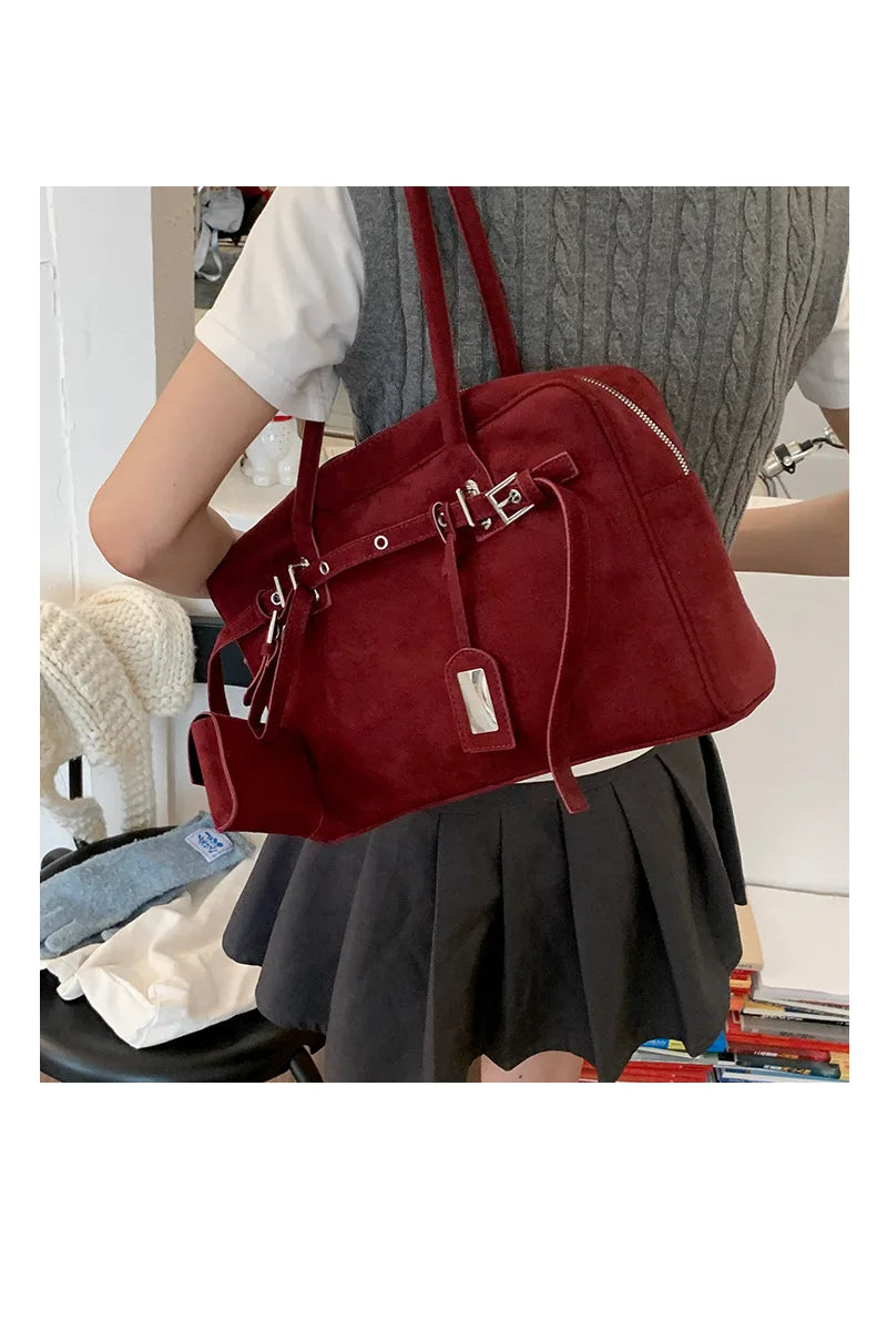 Sac à Main Femme Cuir Daim Vintage Grande Capacité Bureau - MDN