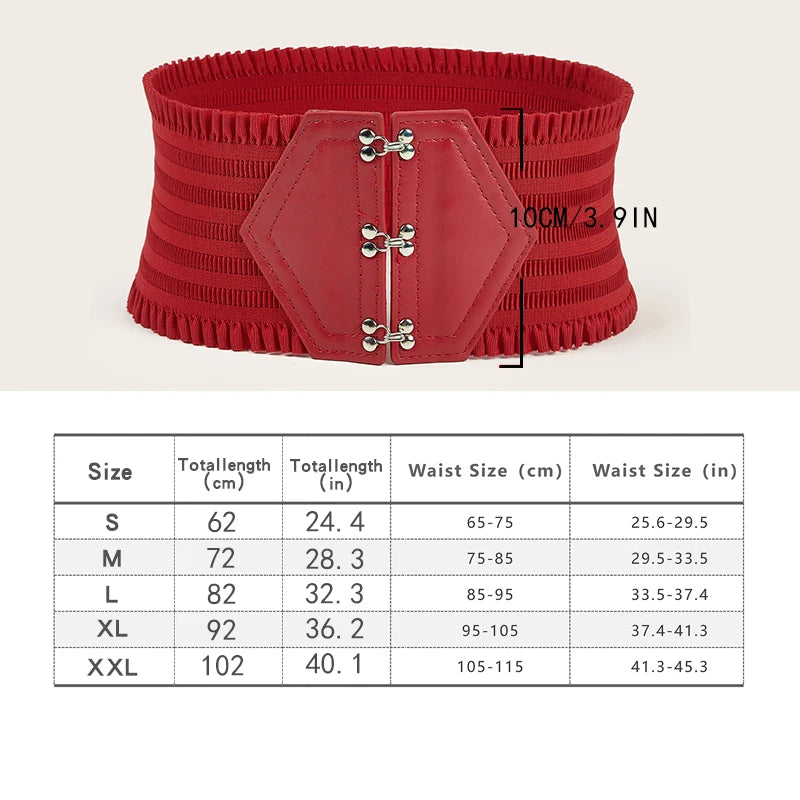 Ceinture Large Élastique Triple Boucle Volants Femme - Ceinture Robe Décorative Ajustable | MDN