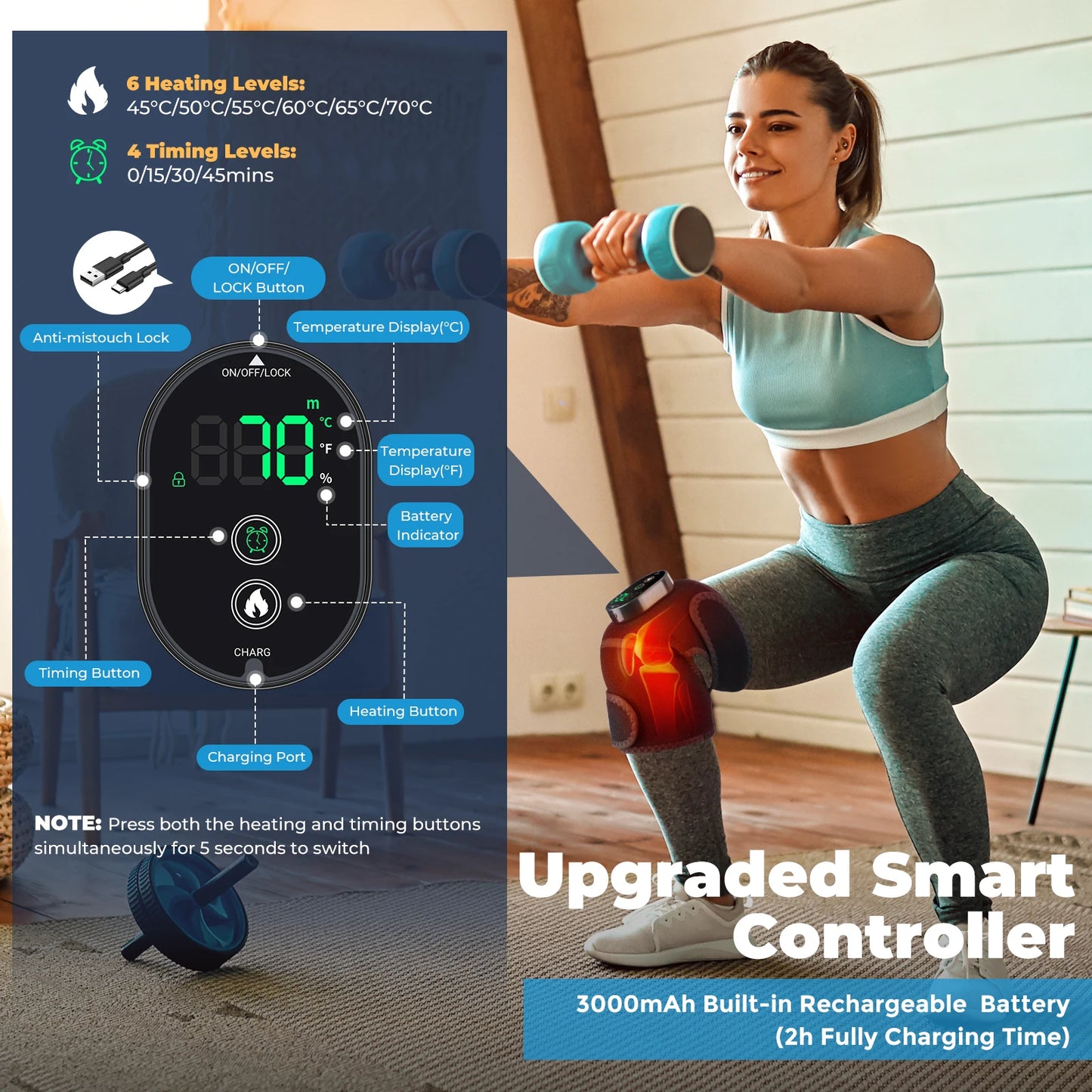 Protection Chauffante Sans Fil Épaule Genou Coude - Thérapie Chaleur | MDN