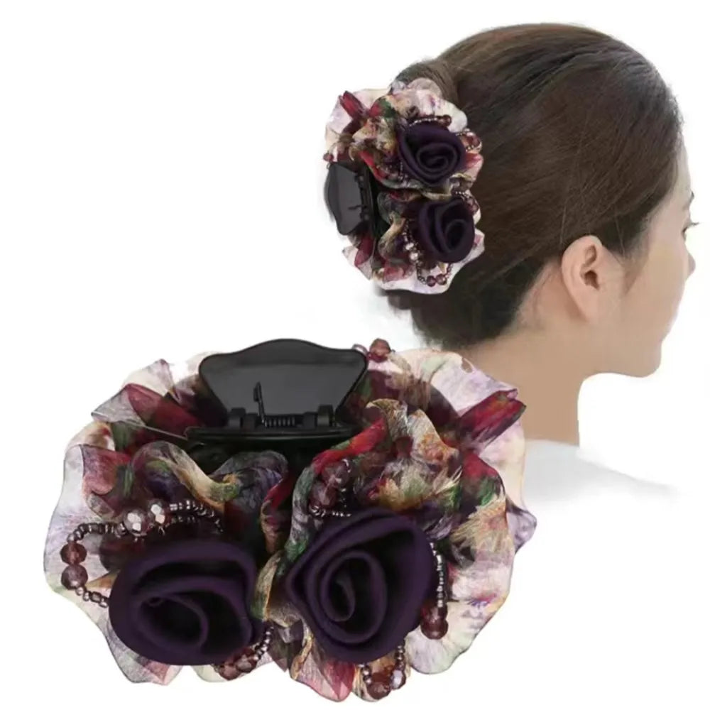 Pince à Cheveux Crabe Fleurie - Accessoire Cheveux Élégant et Pratique | MDN Store