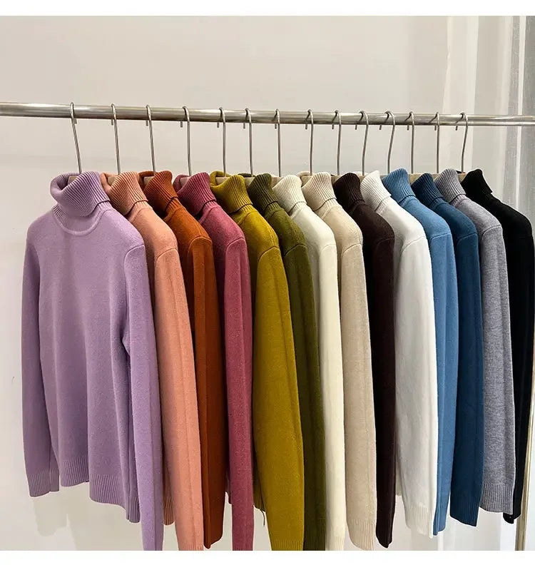Pull Col Roule Femme Polaire Epais Manches Longues 8 Coloris | MDN Store