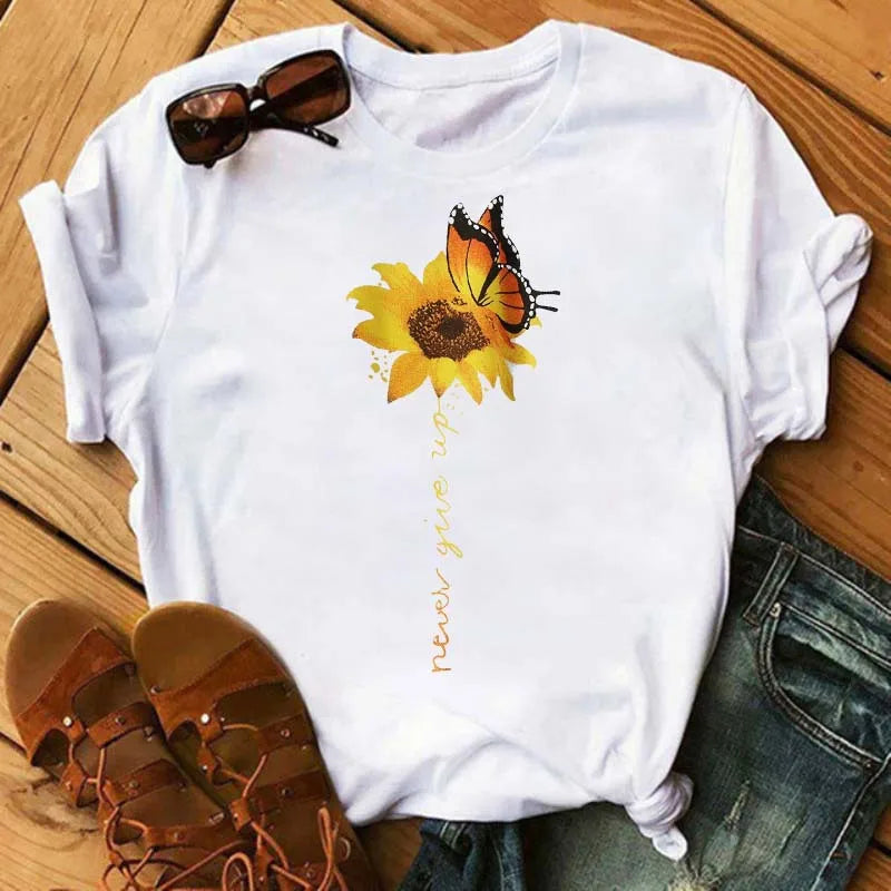 T-shirt Coton Tournesol Papillon Oversize | MDN