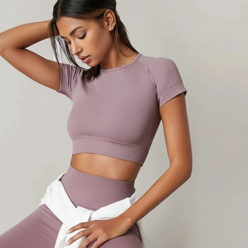 T-Chemise Sport Femme Sans Couture Yoga | MDN Store