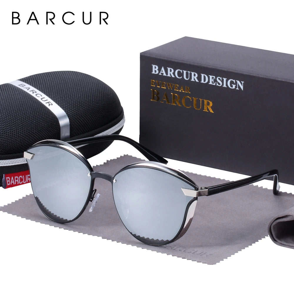 BARCUR Lunettes de Soleil Polarisées Femme Oeil de Chat UV400 | MDN Store 25