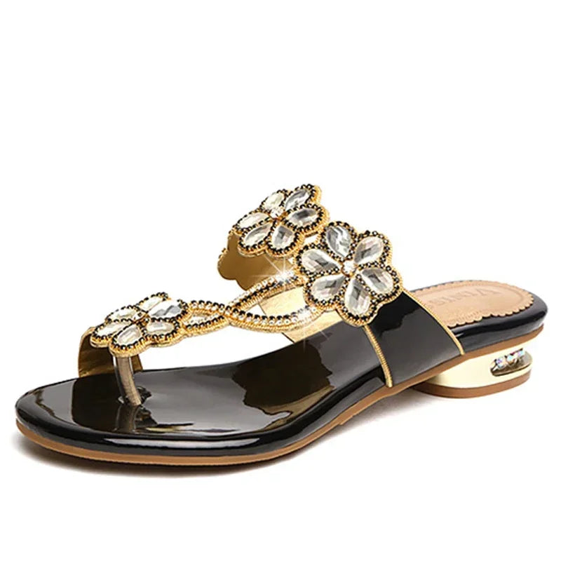 Sandales Femme Strass Élégantes Plage Été Tongs | MDN Store