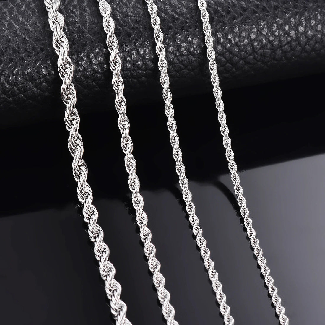 Collier Bracelet Argent 925 Chaine Corde 2mm 3mm 4mm Femme Homme | MDN Store