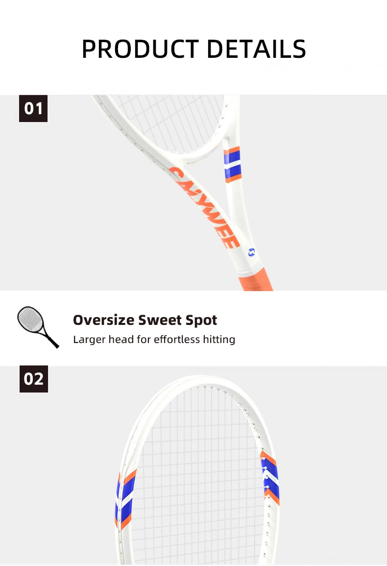 Raquette de Tennis Fibre de Carbone POWER2.0 — Étiquette Tactile 3D, Professionnelle | MDN Store 25
