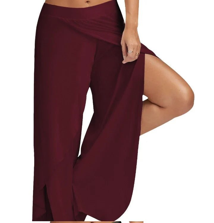 Pantalon Yoga Femme Large Fendu Blanc | MDN Store
