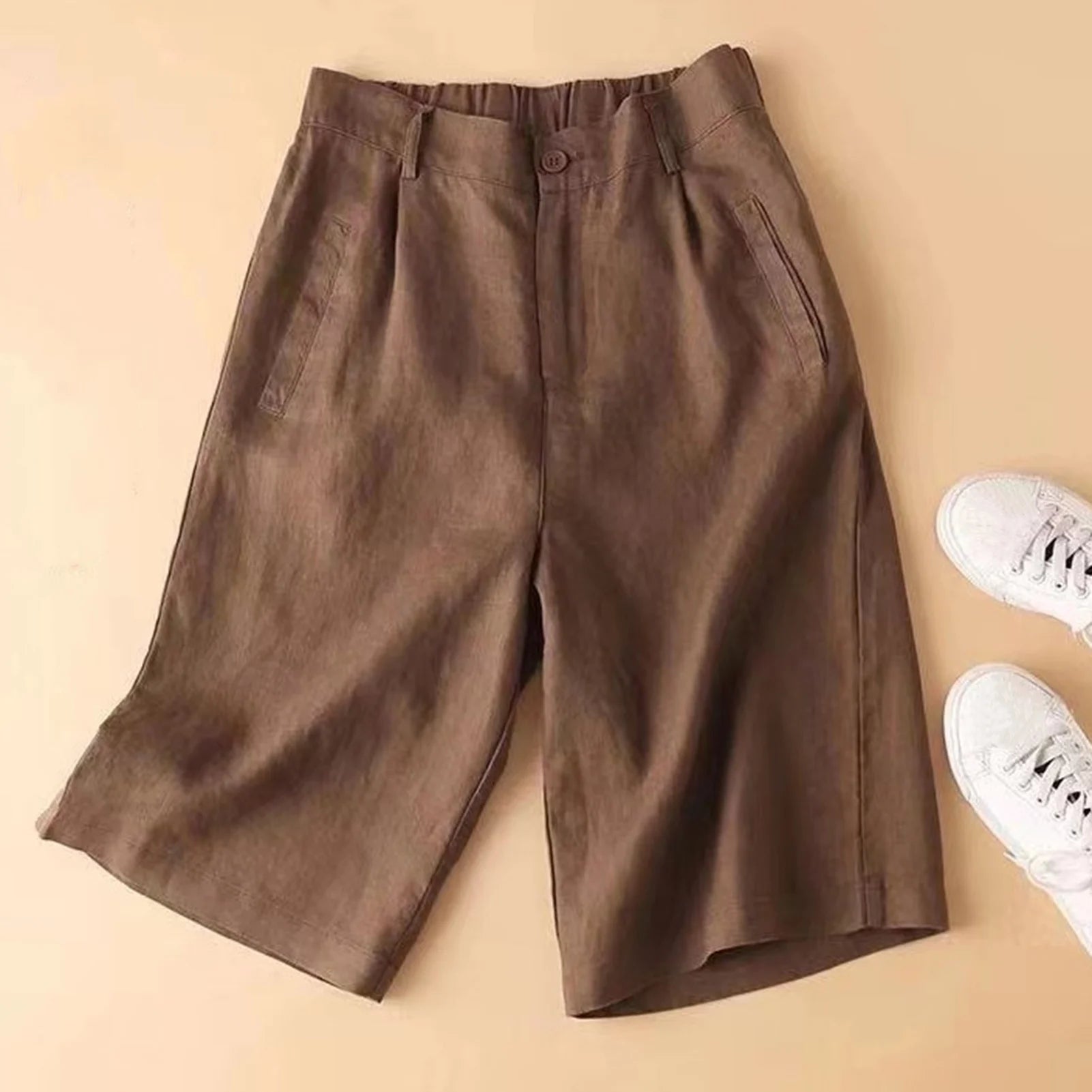 Short Femme Coton Lin Taille Moyenne Large | MDN Store