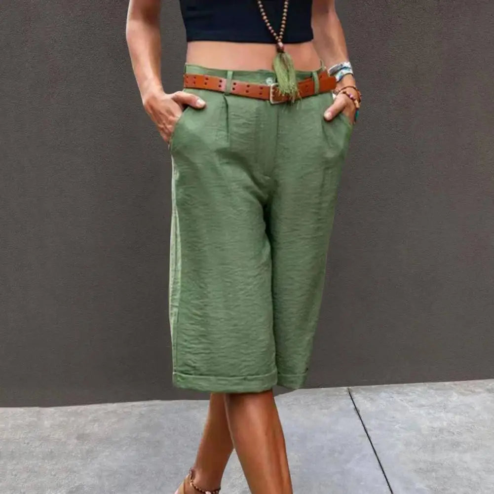 Short Femme Coton Lin Taille Moyenne Large | MDN