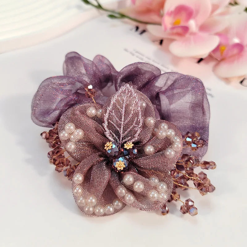 Chouchou Fleur Organza Strass | MDN Store