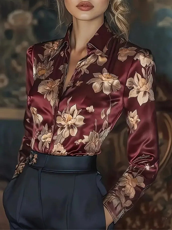 Chemise Femme Imprimé Floral Manches Longues | MDN